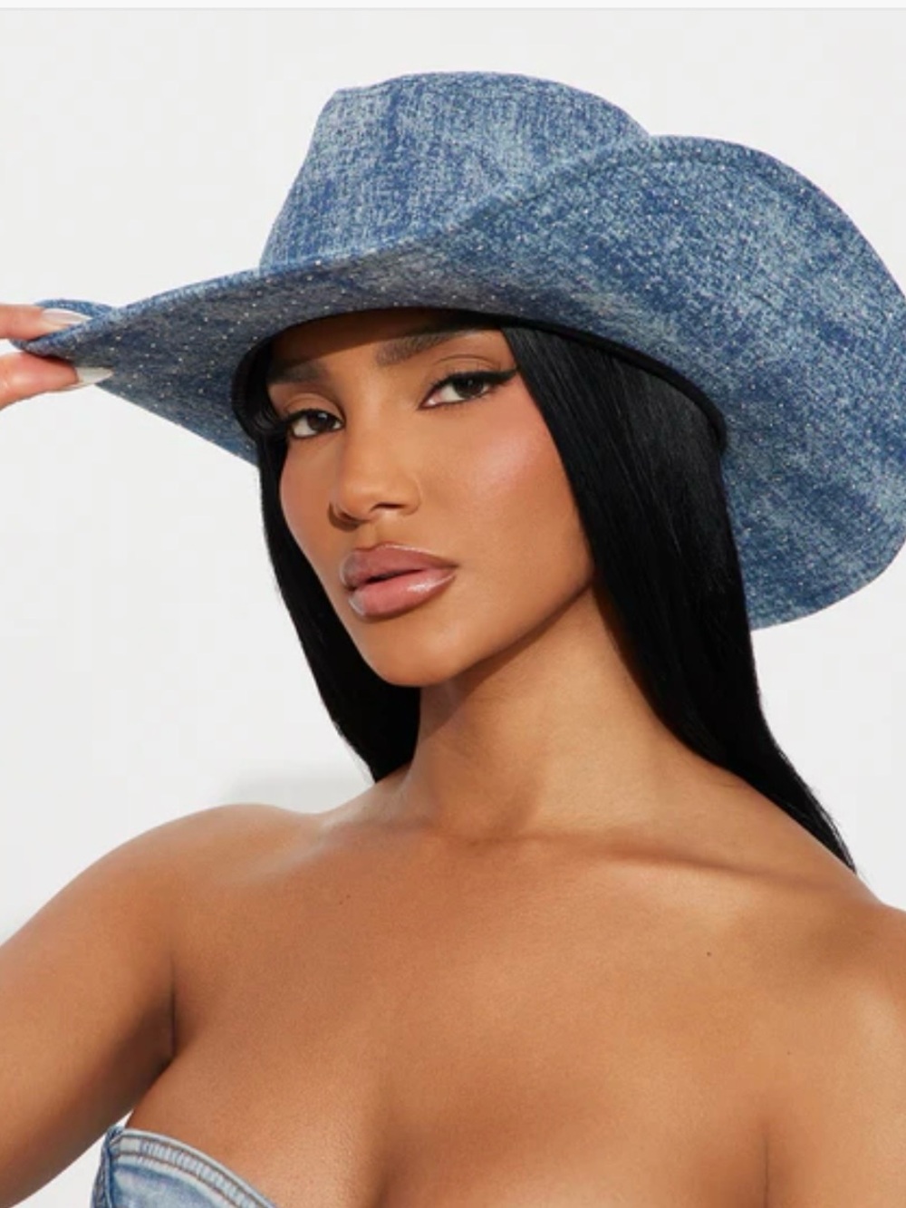 ❤️‍🩹 Blue Denim Cowboy Hat NWOT
